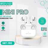 SOVO Mini Pro Airpods – TWS Wireless Earbuds With, High Quality Sound, Great Bass, Clear Mic And Pop Up Feature